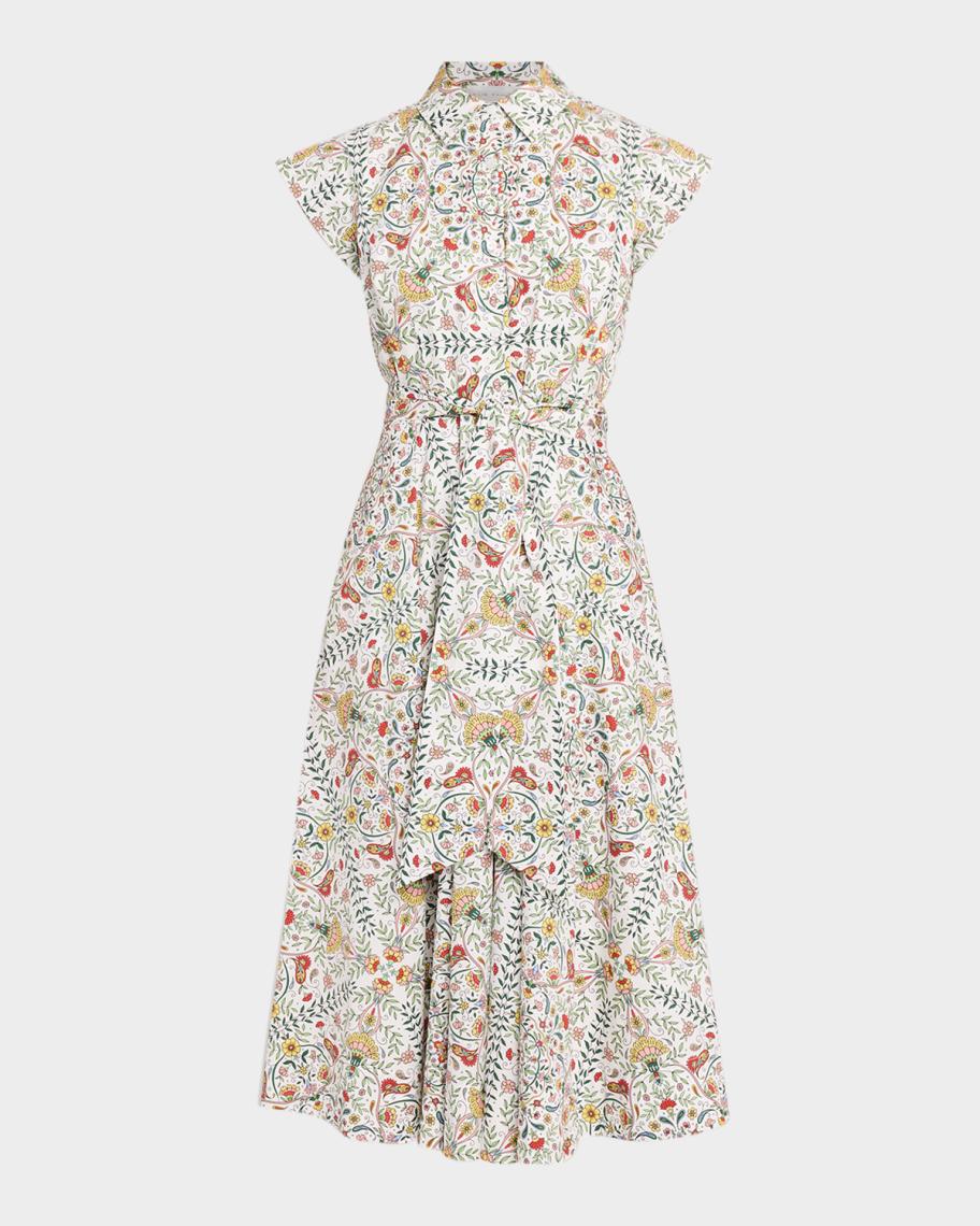 Elie Tahari The Fran Folk Collared Cotton Dress | Neiman Marcus