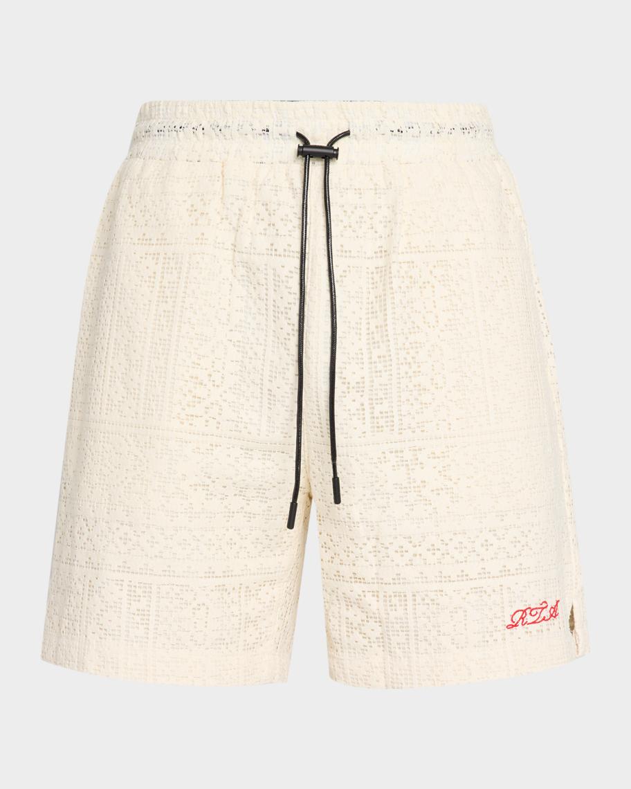 RTA Men's Chaparral Clyde Cotton Crochet Shorts | Neiman Marcus