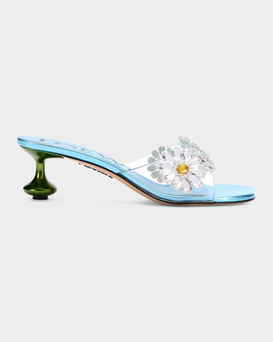 Loewe x Paula's Ibiza 45mm Toy Flower-Embellished Slide Sandals