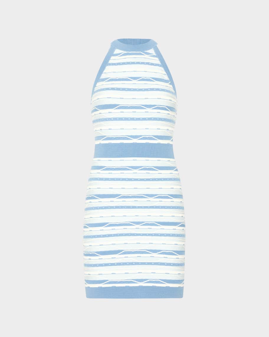 Milly Sadie Striped Knit Halter Mini Dress | Neiman Marcus