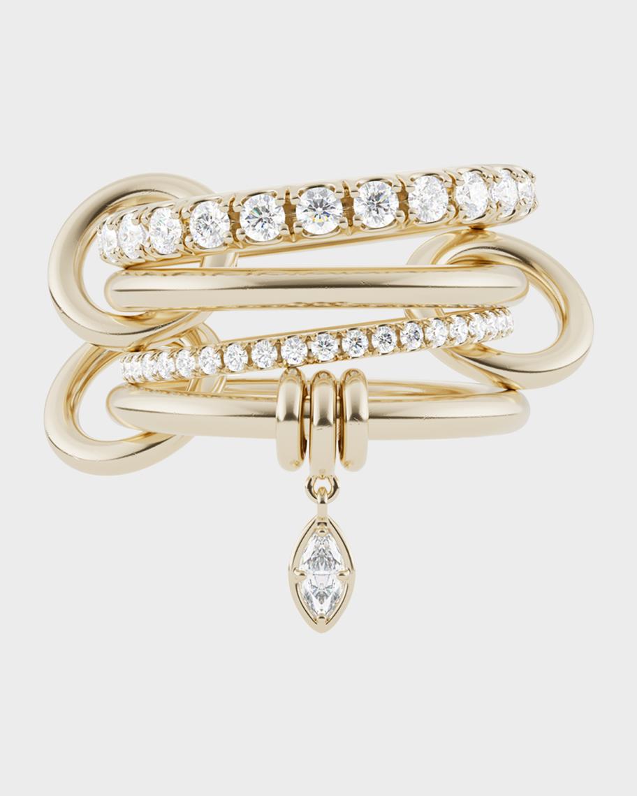 Spinelli Kilcollin Inara Marquise Yellow Gold Ring with Diamonds ...