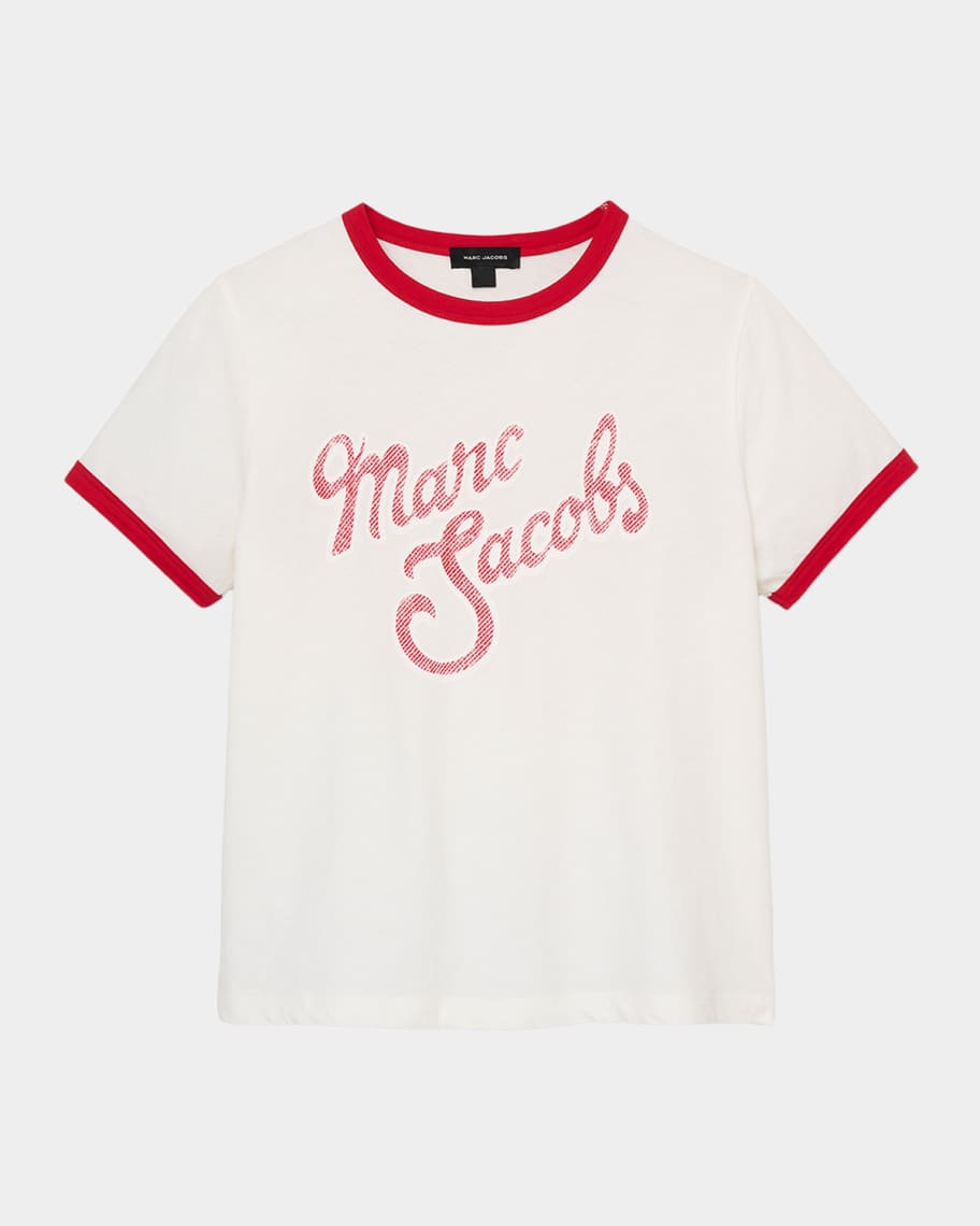 Marc Jacobs Logo Short-Sleeve Ringer Femme Tee | Neiman Marcus