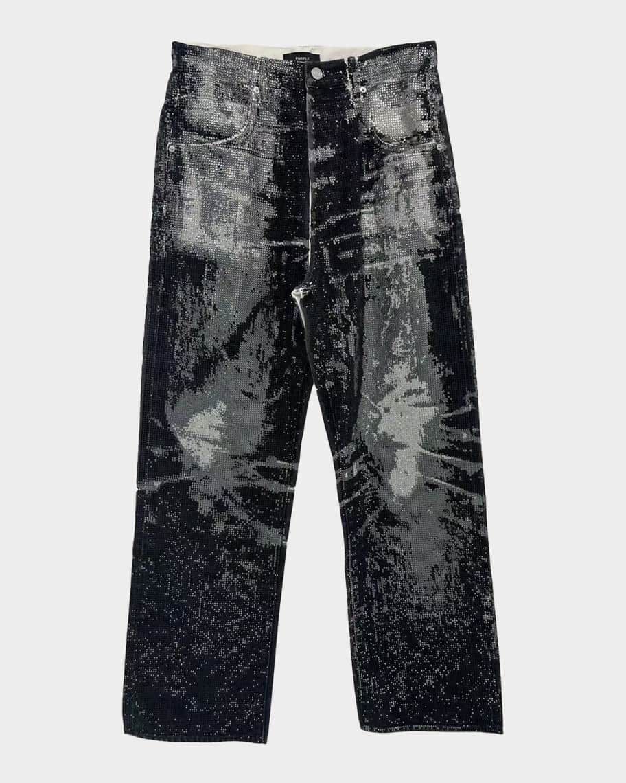 PURPLE Men's P018 Trompe L'oeil Baggy Fit Crystal-Embellished