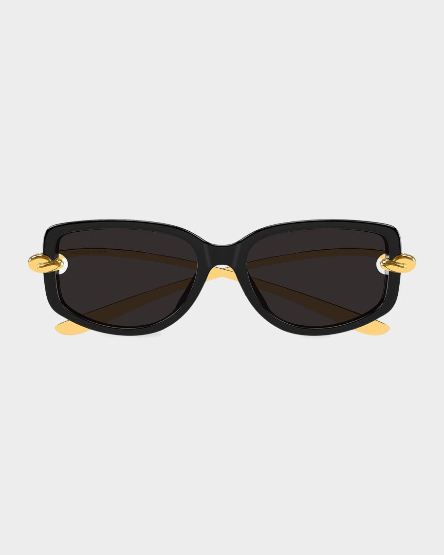 Bottega Veneta Temple Knot Rectangular Sunglasses | Neiman Marcus