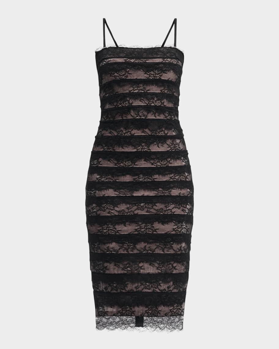 Herve Leger The Dara Lace Midi Dress | Neiman Marcus