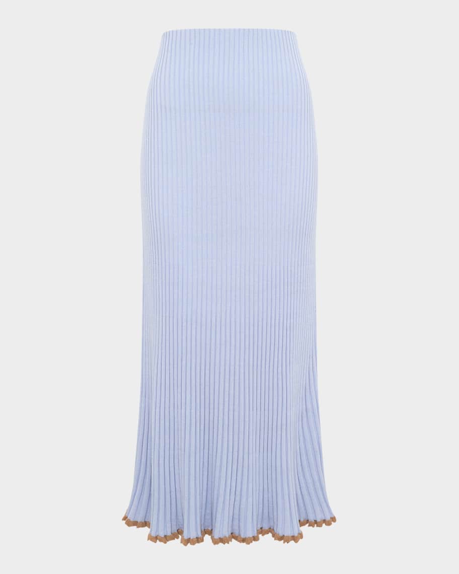 Gabriela Hearst Kavya Rib Knit Midi Skirt | Neiman Marcus