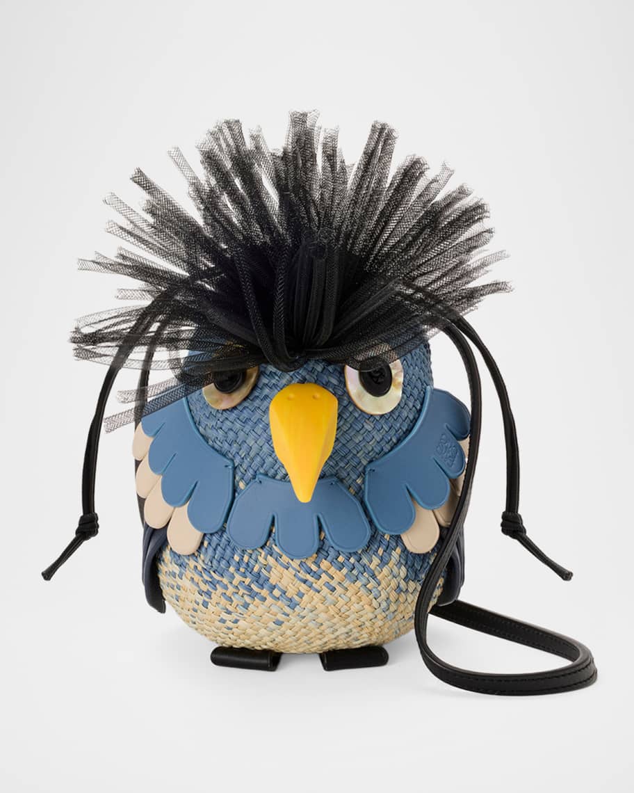 Loewe x Paula's Ibiza Woven Bird Shoulder Bag | Neiman Marcus