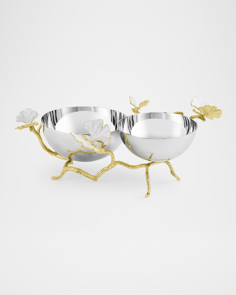 Michael Aram Butterfly Gingko Gold Double Dish | Neiman Marcus