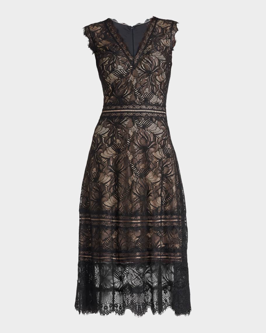 chinese dress ladies Tadashi Shoji Women's Newell Embroidered Blouson Dress main image 1