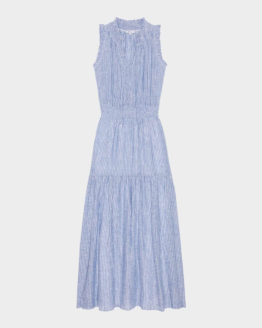 blue and white stripe sleeveless cotton poplin kenzo dress Cabana Stripe Calypso Dress S main image 0