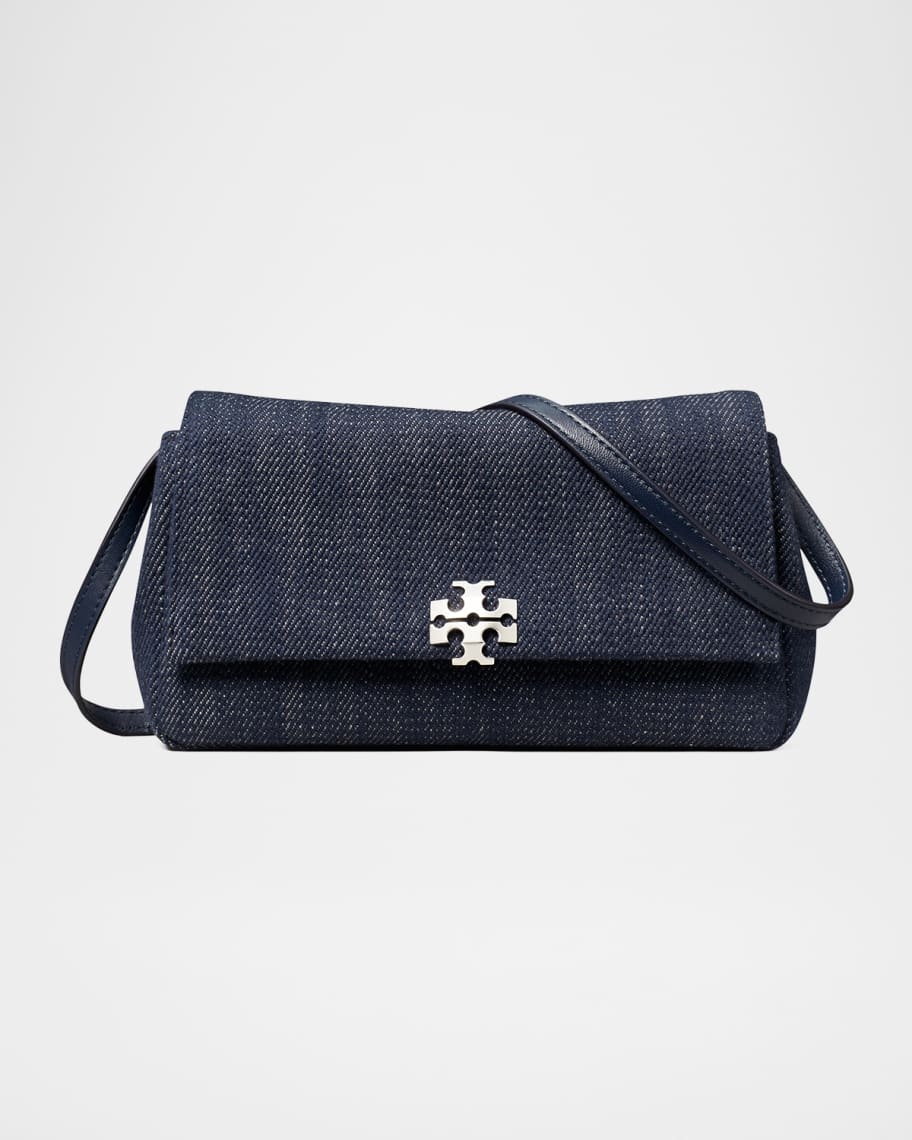 Tory Burch Charlie Denim Crossbody Wallet | Neiman Marcus