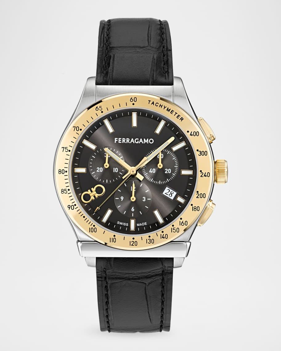 Ferragamo Men's Ferragamo 1927 Leather-Strap Chronograph Watch