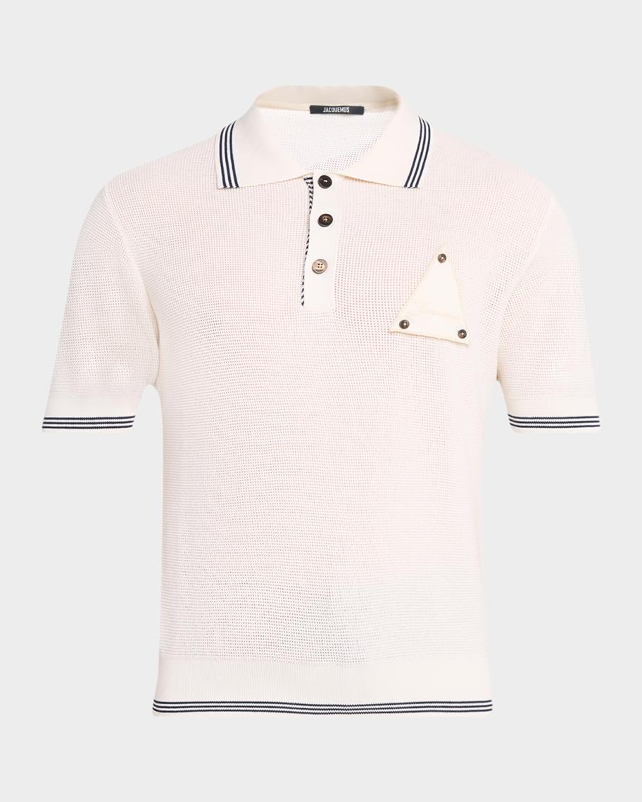 Men's Silk and Cotton Mesh Polo Shirt
