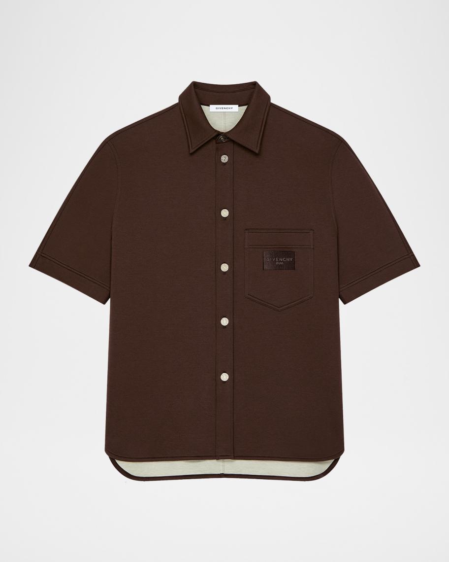 Givenchy Men's Pocket-Label Cotton Short-Sleeve Shirt | Neiman Marcus