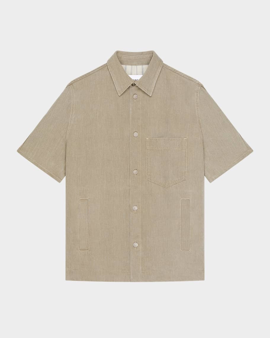 Givenchy Men's Couture Seam Twill Short-Sleeve Shirt | Neiman Marcus