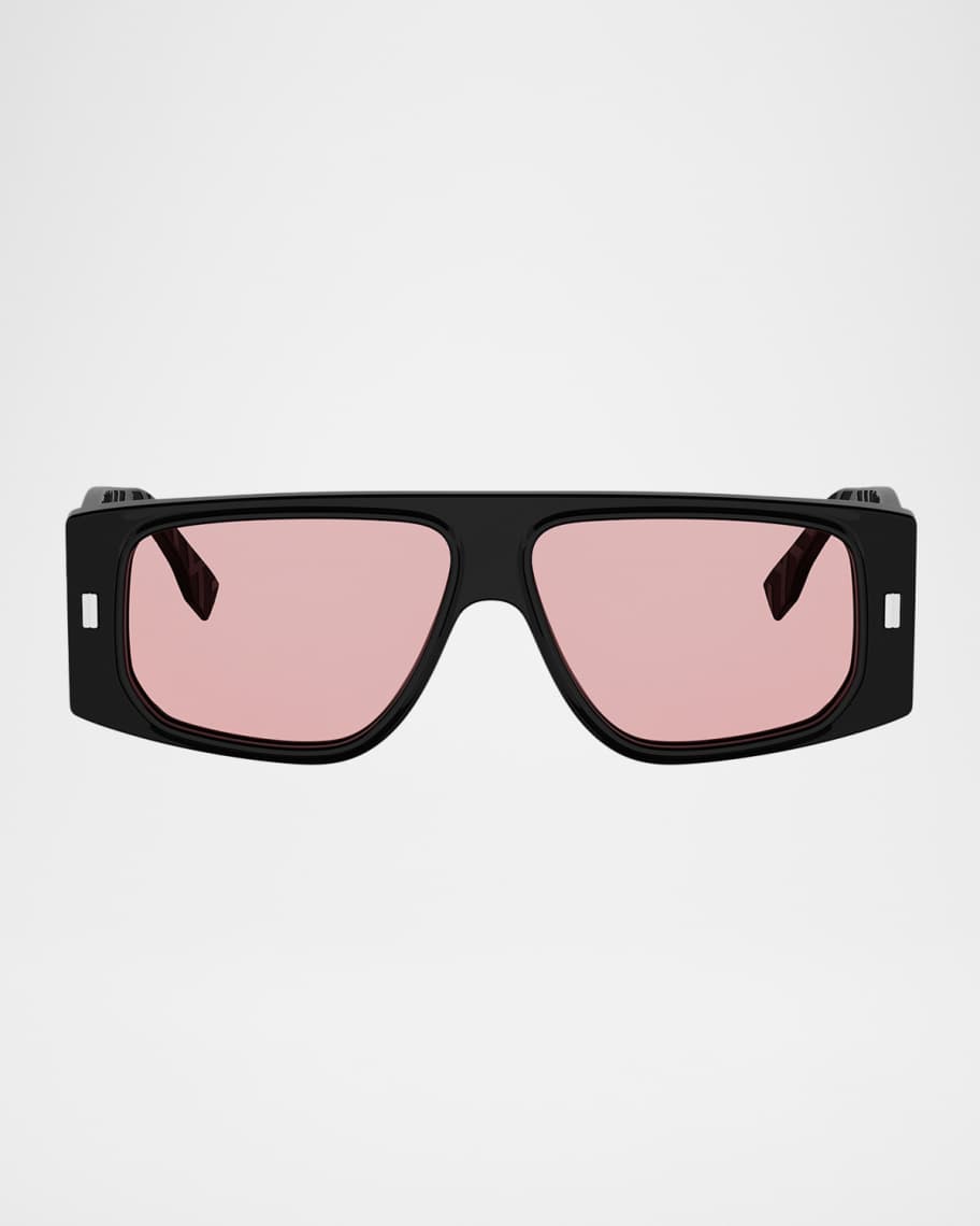 Fendi FF Squared 55MM Acetate Rectangular Sunglasses | Neiman Marcus