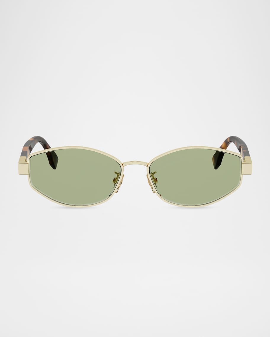 小物 FENDI Side Logo Oval Sunglasses y2k Fendi 56mm Metal Oval Sunglasses | Neiman Marcus