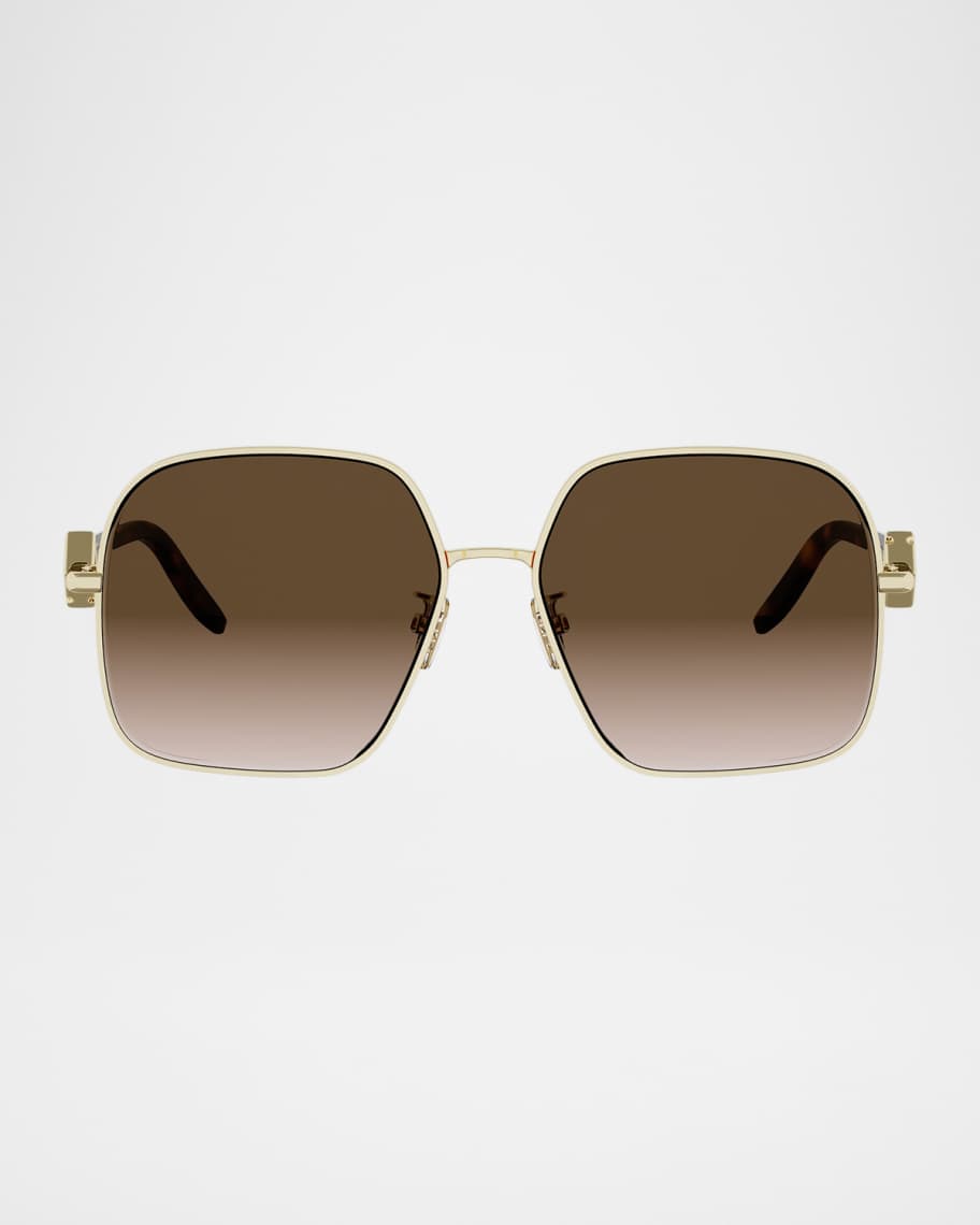 Fendi FF Diamonds 58mm Metal Square Sunglasses | Neiman Marcus