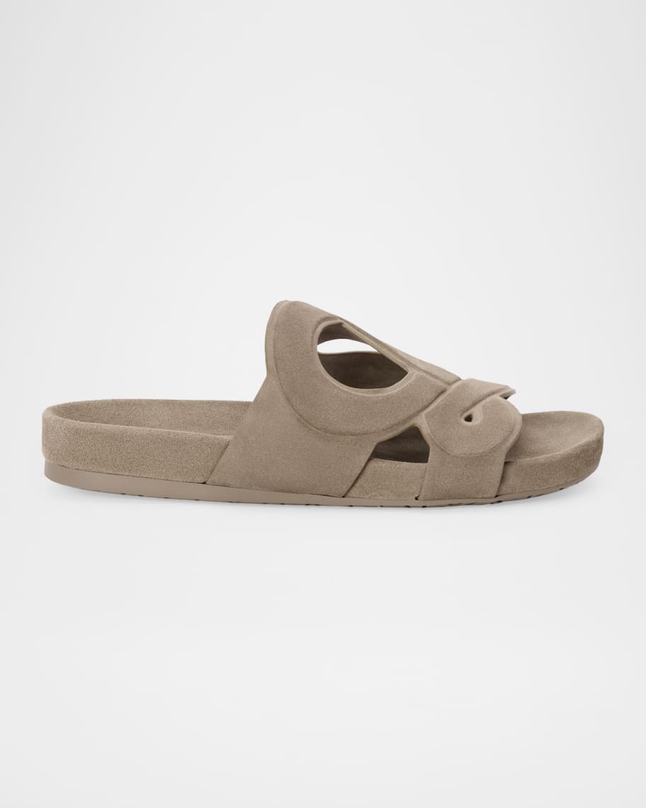 Loewe x Paula's Ibiza Men's Ease Monogram Suede Sandals | Neiman