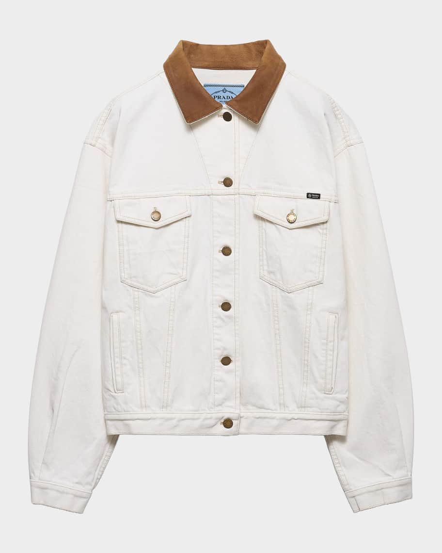 Prada Old Denim Blouson Jacket | Neiman Marcus