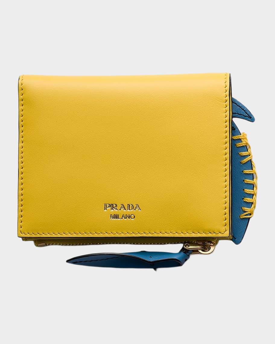 Prada Small Bi-Fold Leather Wallet | Neiman Marcus