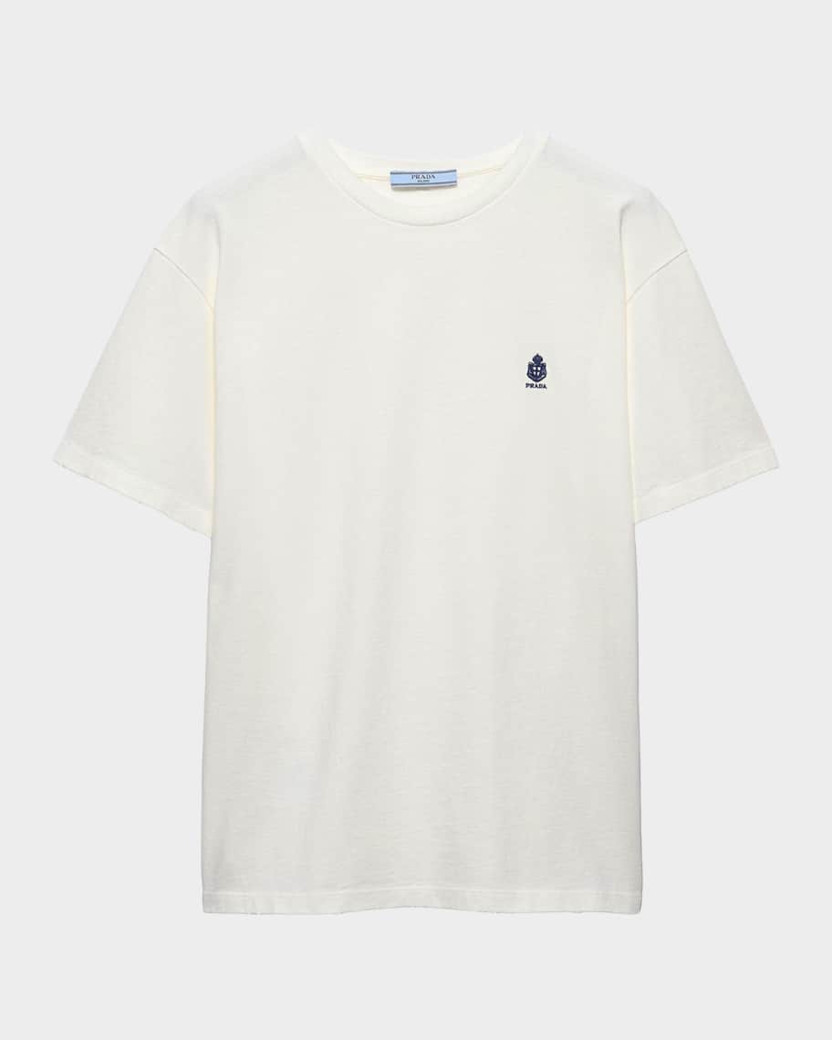 Prada Garment-Dyed Cotton Jersey Boxy-Fit T-Shirt | Neiman Marcus