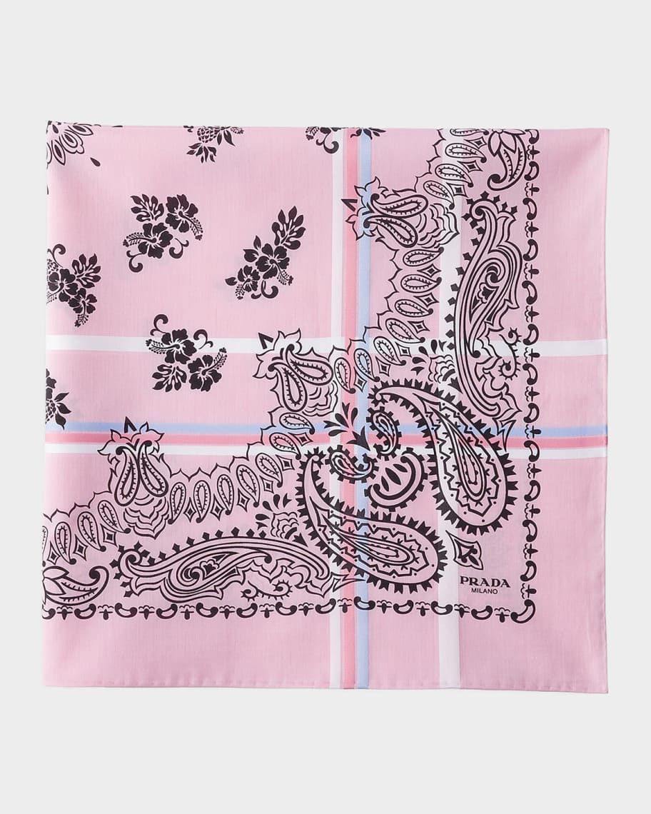 専用 Rakutao様　PRADAプラダ　花柄刺繍 ベルベット シルクスカート Prada Check Flower Printed Cotton Scarf | Neiman Marcus