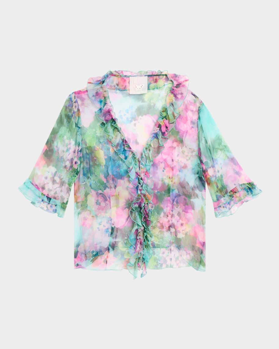 papier つけ襟horder blouse リネン素材 ブルー Holder blouse/white