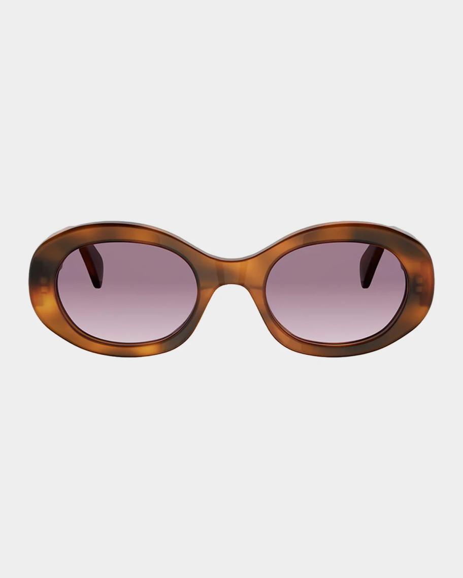 Celine Triomphe 52mm Oval Sunglasses | Neiman Marcus display picture 2