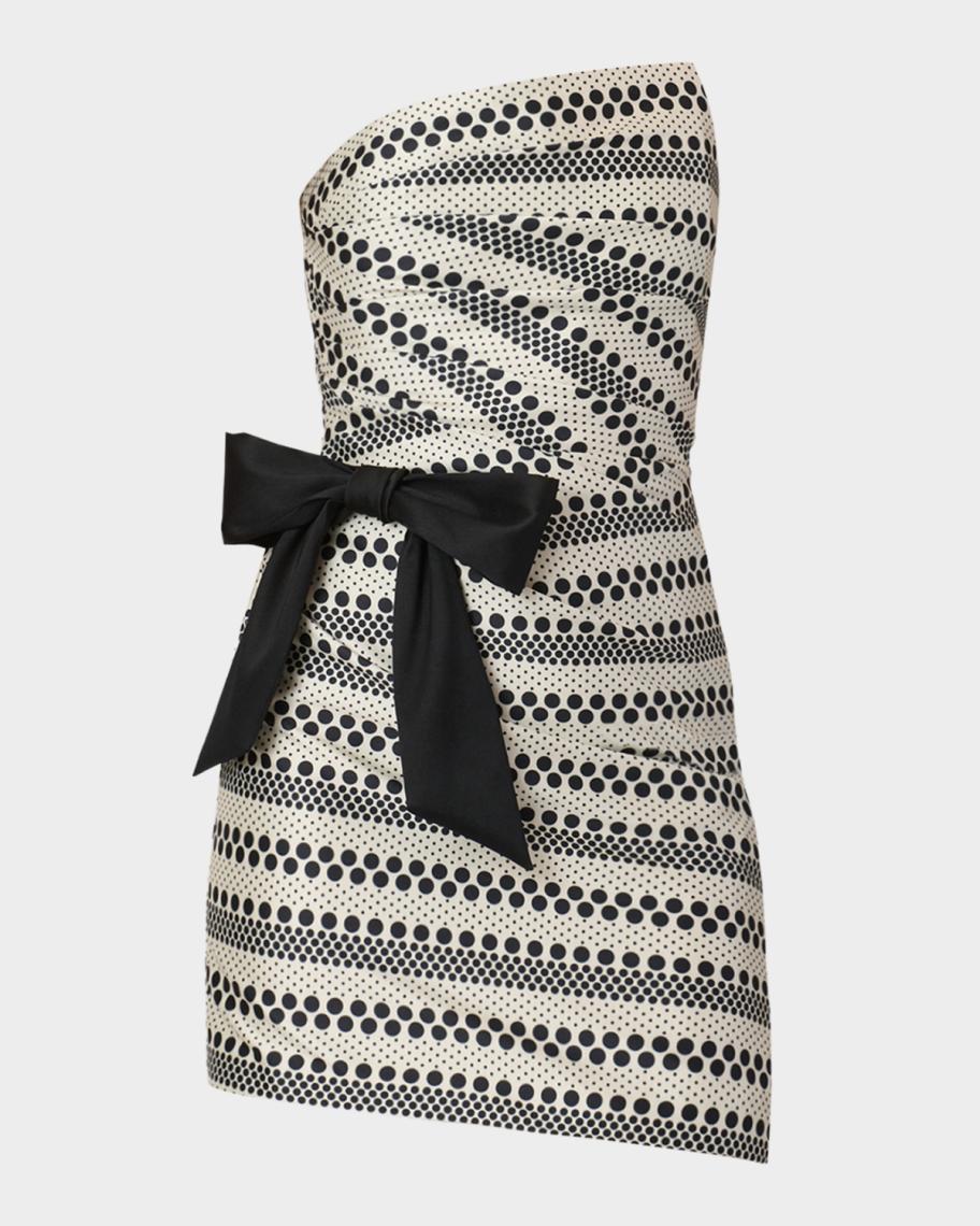 Shelley Strapless Polka Dot-Print Mini Dress