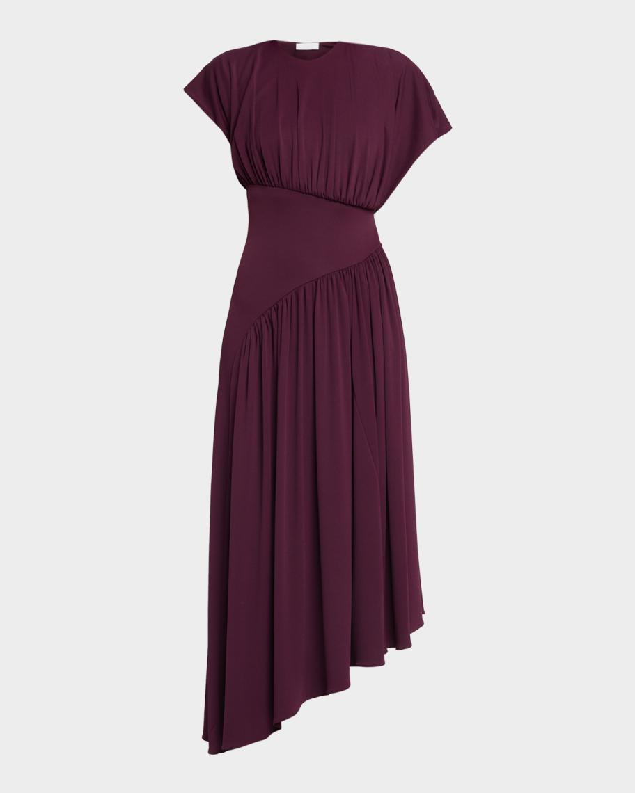 rabanne khaki draped jersey midi dress Women's Fluid Maxi - Magenta Purple Rabanne gown