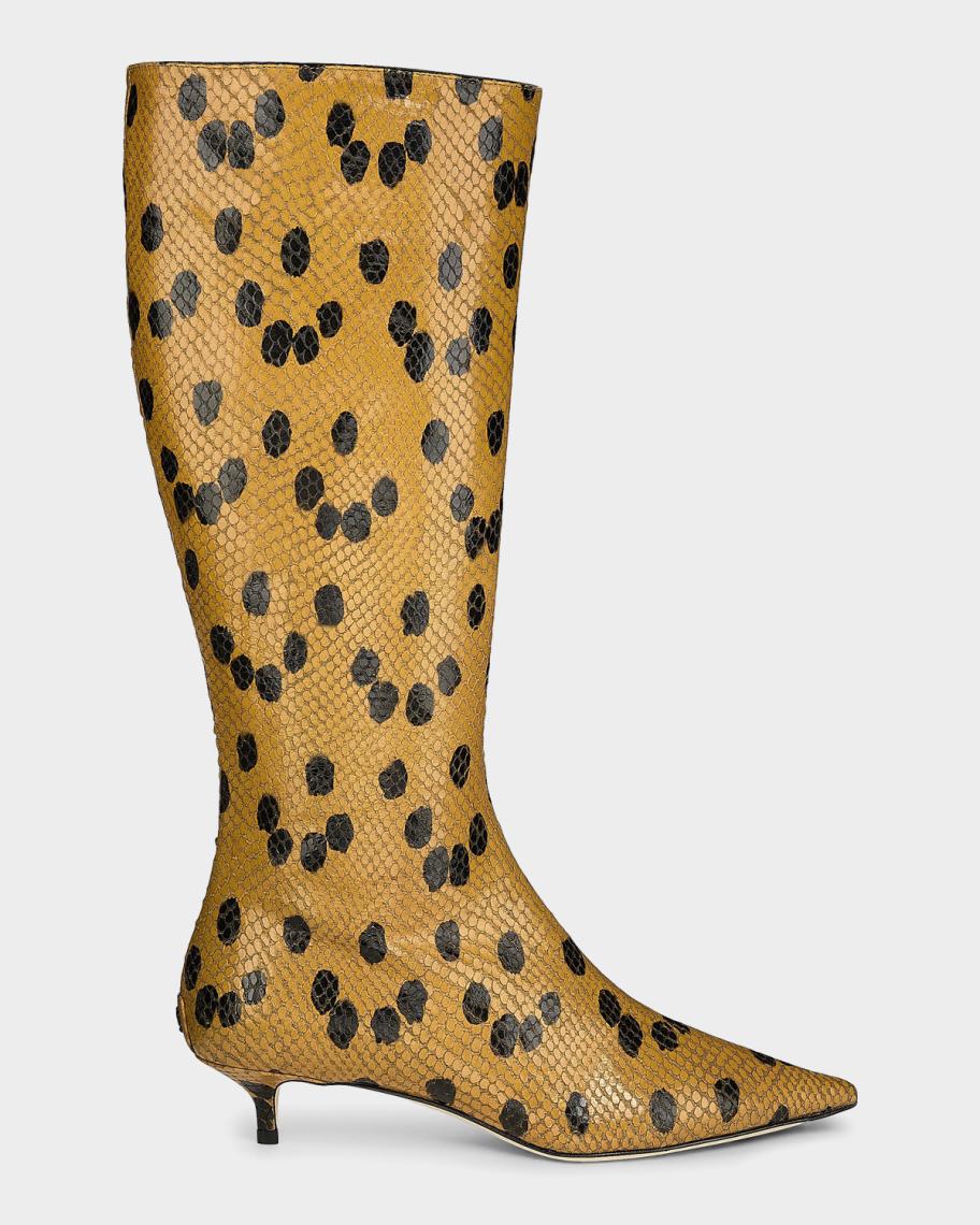 Jimmy Choo Amis 35MM Snakeskin-Embossed Leather Knee-High Boots