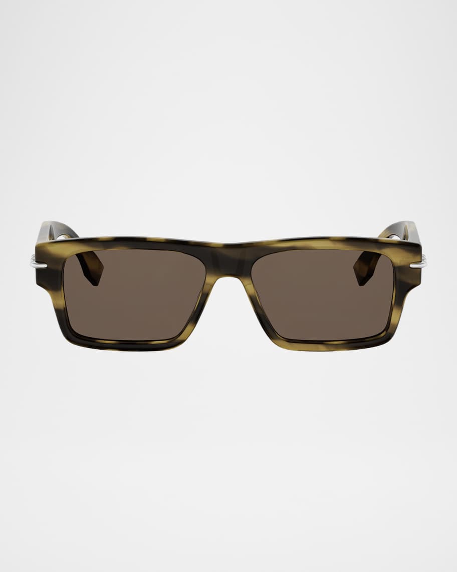 FENDI ラッピー Fendi Men's Selleria Acetate Rectangle Sunglasses | Neiman Marcus