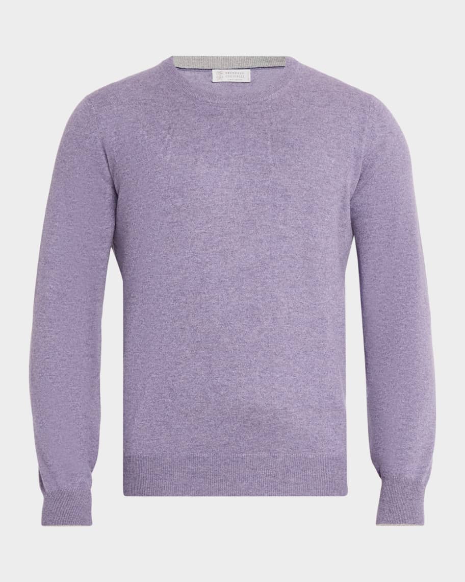 Brunello Cucinelli Men's Cashmere Melange Crewneck Sweater