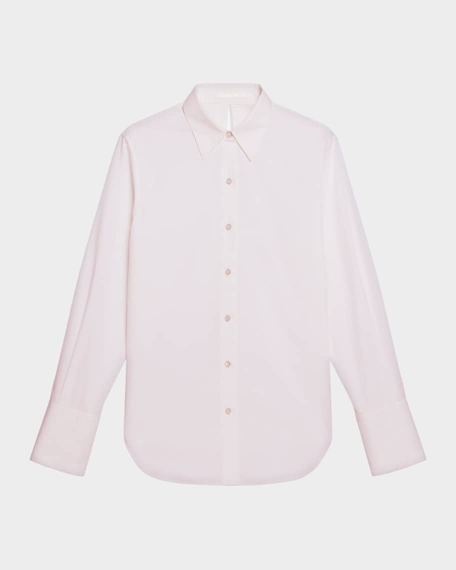 Helmut Lang Tie-Back Button-Front Cotton Shirt | Neiman Marcus
