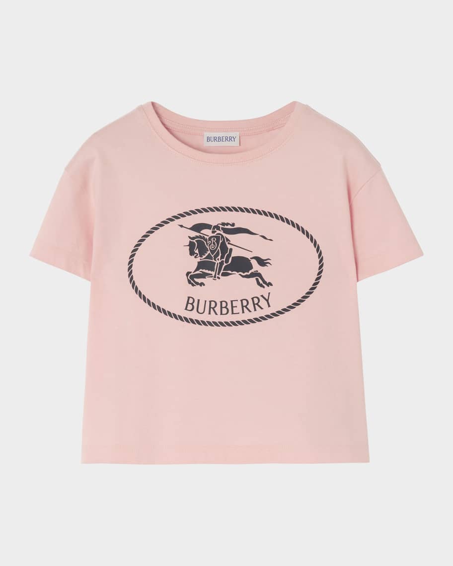 【極美品】BURBERRY シーホース モノグラム シルクシャツ 希少 Burberry Girl's Knight Stamp Cotton T-Shirt, Size 4-14 | Neiman Marcus