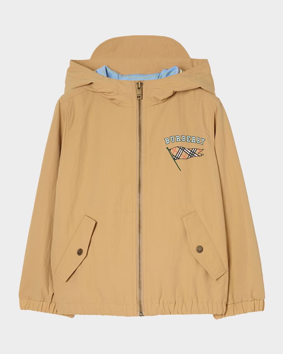 Burberry Boy's Jonas Flag Nylon Hooded Jacket, Size 4-14 | Neiman