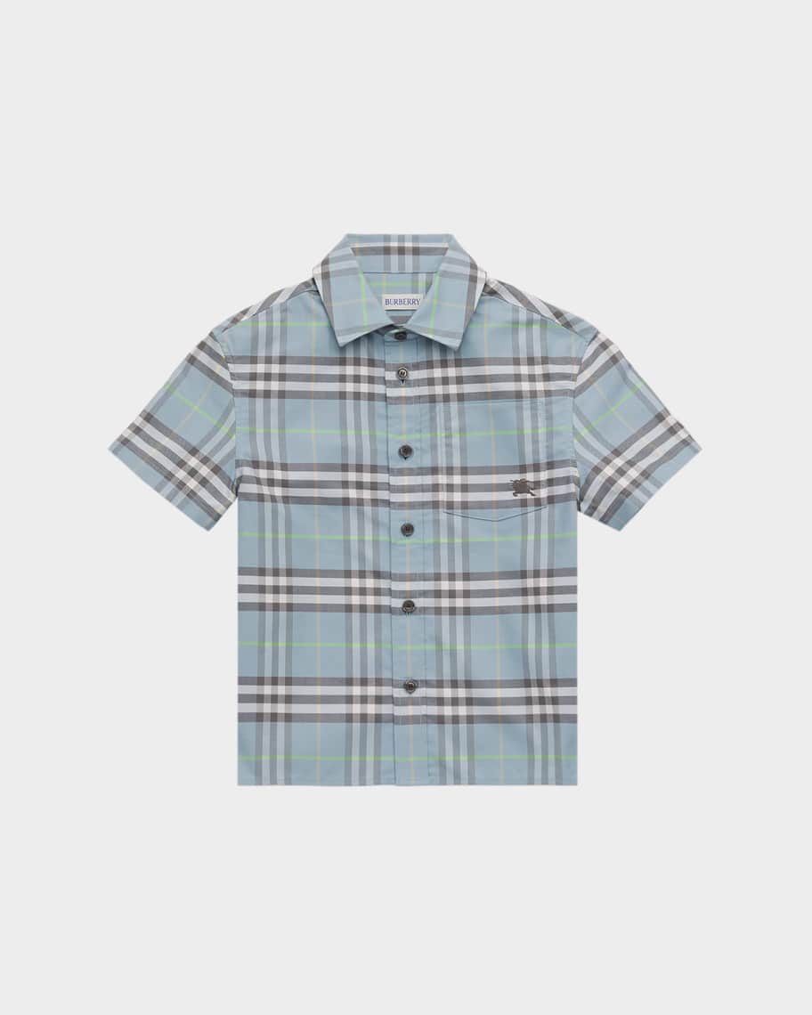 Burberry Boy's Billy Check Cotton Oxford Shirt, Size 6-14 | Neiman