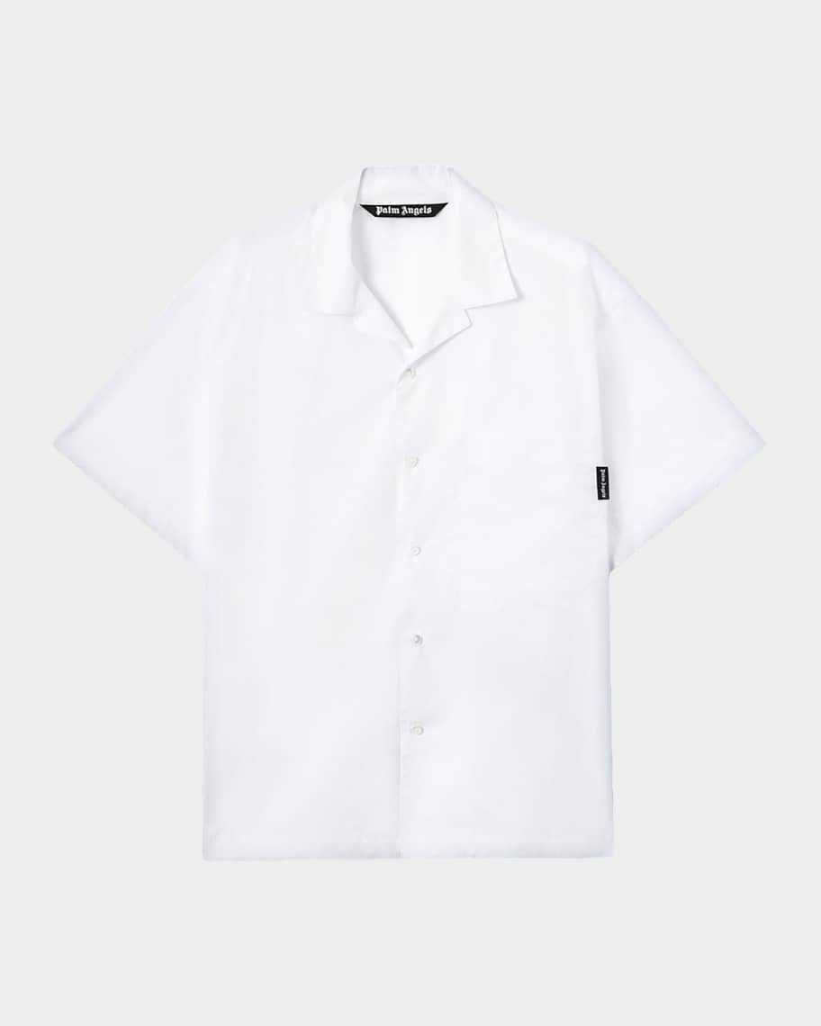 【セール】Palm Angels ベースボール ボーリングシャツ Palm Angels Men's Logo Camp-Collar Cotton Bowling Shirt | Neiman