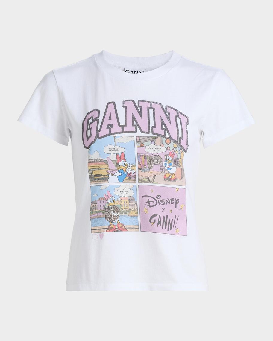 Ganni Cartoon Cotton Jersey T-Shirt | Neiman Marcus