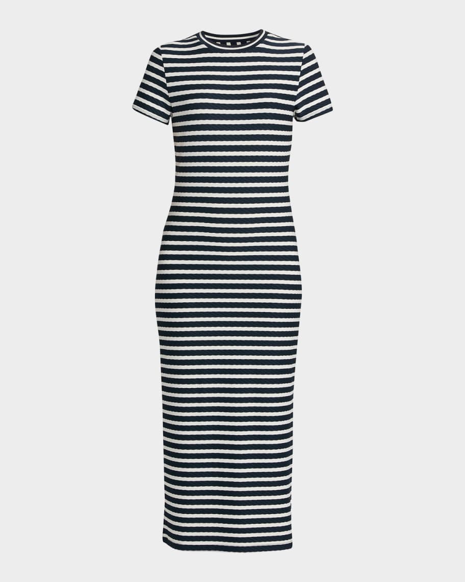 Ramy Brook Women's Skye Striped T-Shirt Midi-Dress - Navy Stripe - Size XS