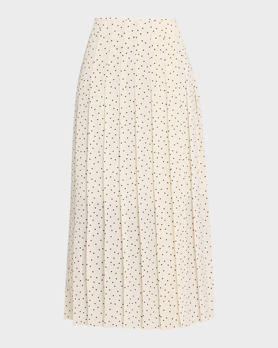 Theory Pleated Polka Dot Wrap Skirt | Neiman Marcus