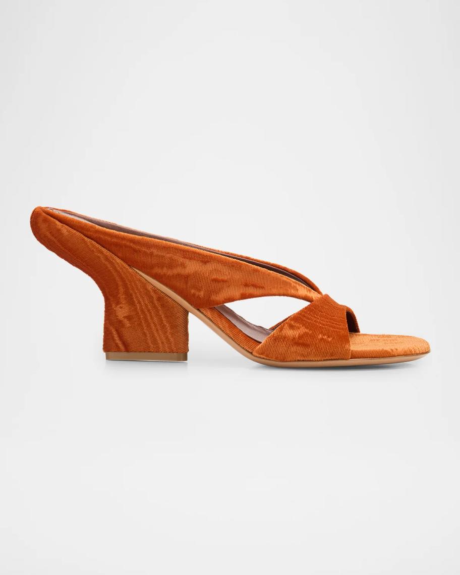 Dries Van Noten 100mm Ribbed Velvet Mule Sandals | Neiman Marcus