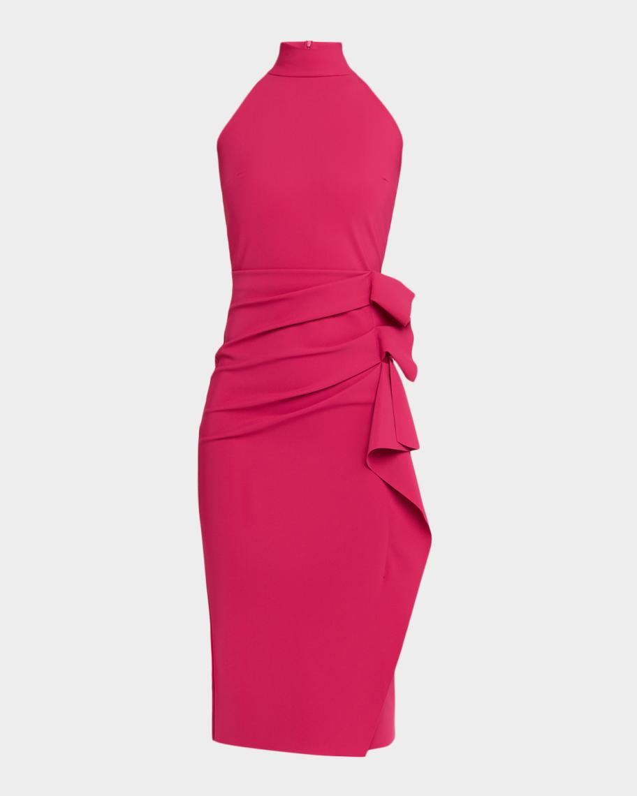 chiara boni la petite robe halter ruffle midi dress Dress, Mauve Pink, Women's, 4 cream mini dress