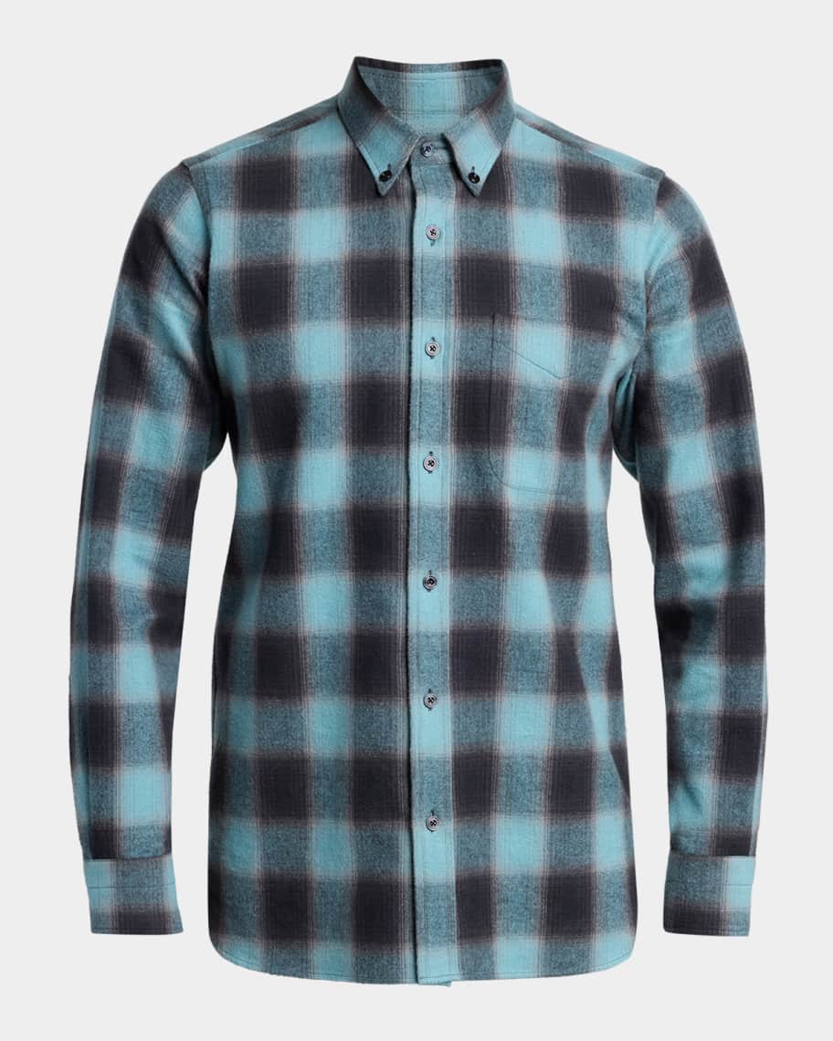 TOM FORD Men's Brushed Flannel Check Button-Down Shirt | Neiman Marcus