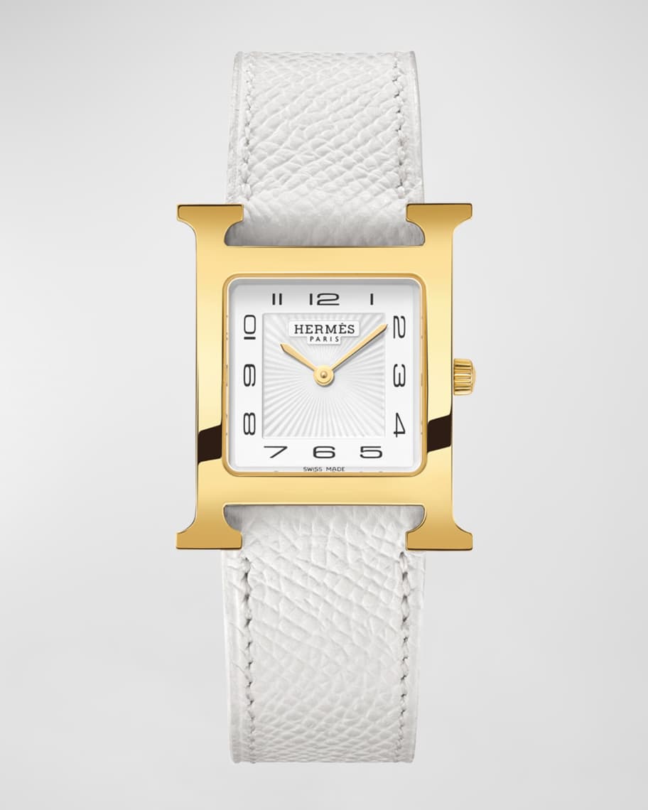 ≪超目玉☆12月≫ エルメス 時計バンド ホワイトユニセックス レザー