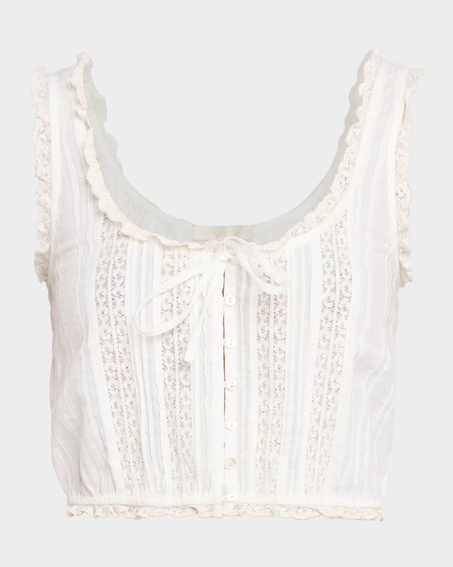 LoveShackFancy Blyss Cotton Sleeveless Top | Neiman Marcus