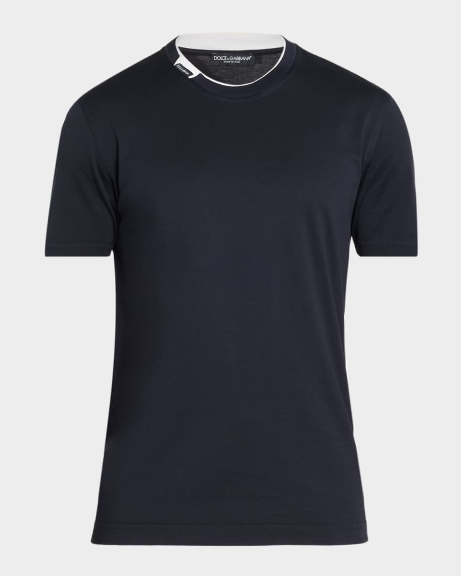 Dolce&Gabbana Men's Jersey Tipped Crewneck T-Shirt | Neiman Marcus