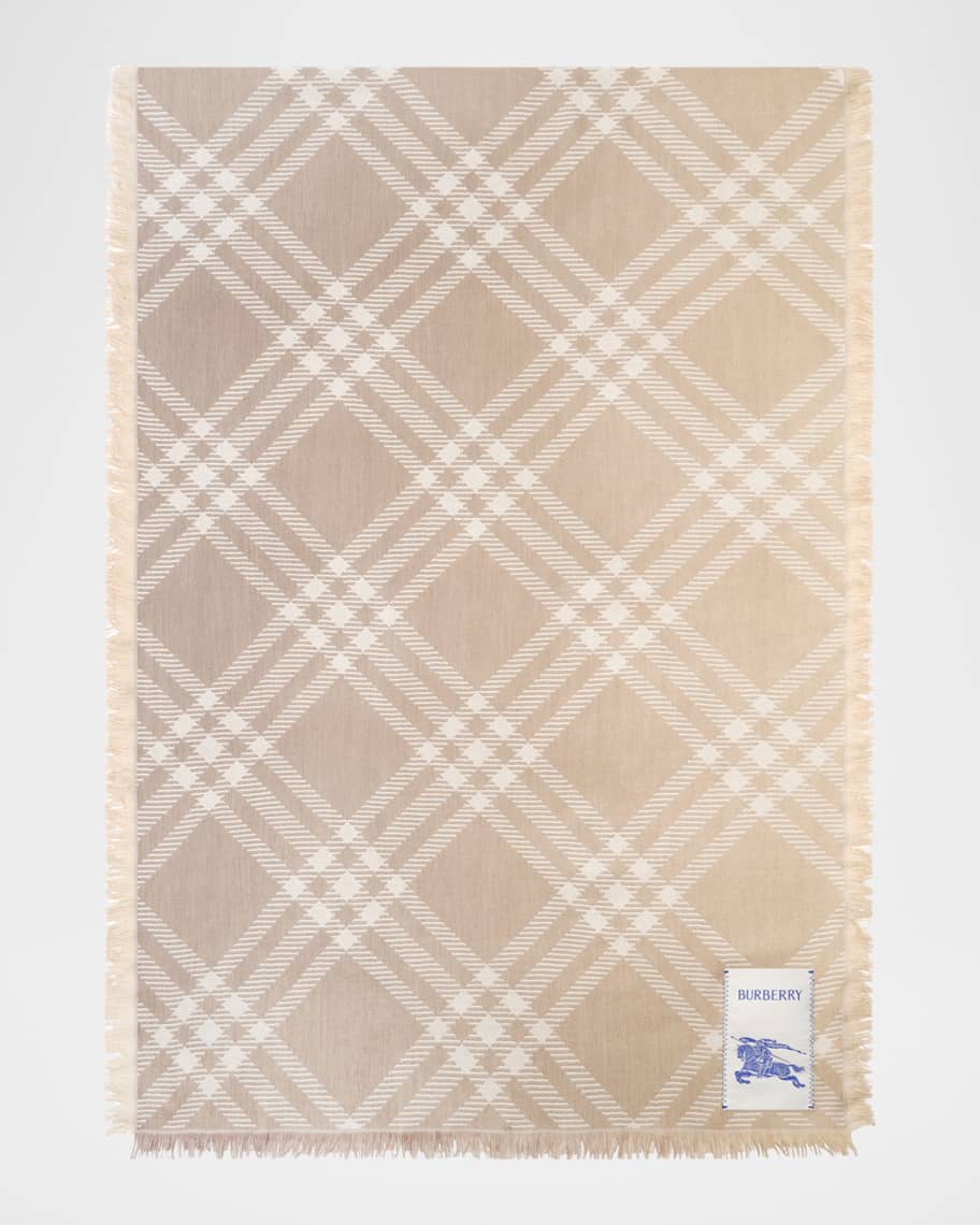 Burberry Gradient Check Wool Silk Scarf | Neiman Marcus