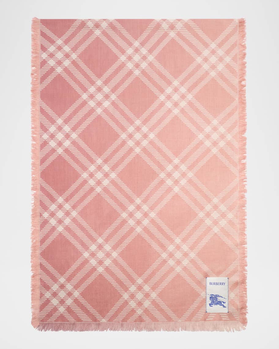 Burberry Gradient Check Wool Silk Scarf | Neiman Marcus